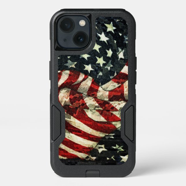 American Flag-Camouflage by Shirley Taylor Otterbox iPhone Case (Back)