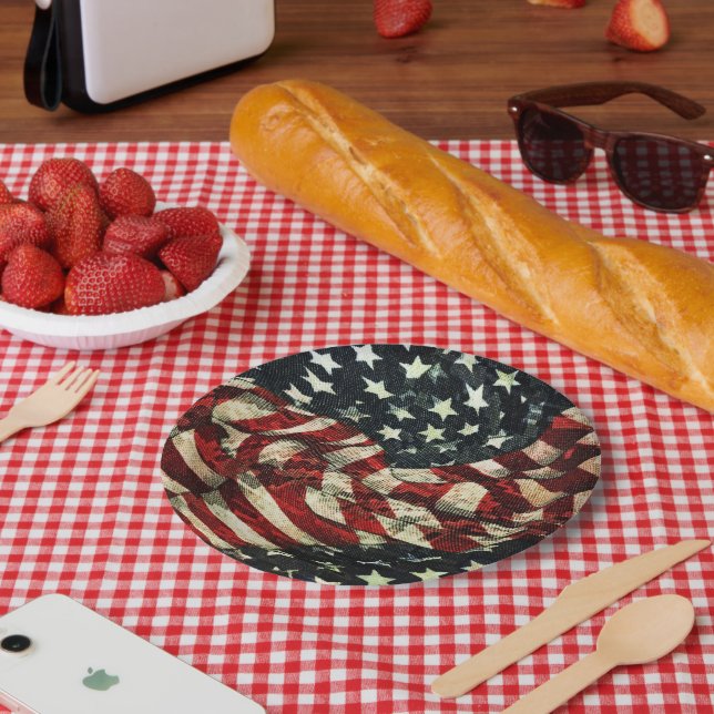 American Flag-Camouflage by Shirley Taylor Paper Plates (Picnic)