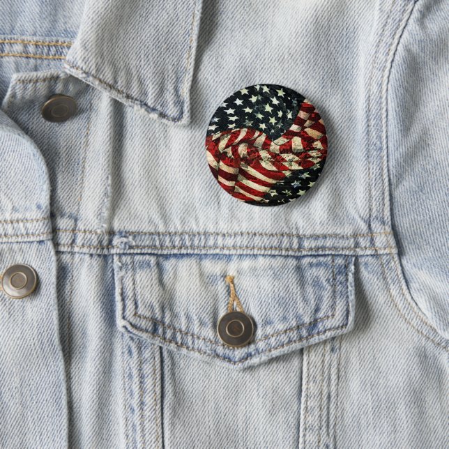 American Flag-Camouflage by Shirley Taylor Pinback Button (In Situ)