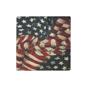 American Flag-Camouflage by Shirley Taylor Stone Magnet