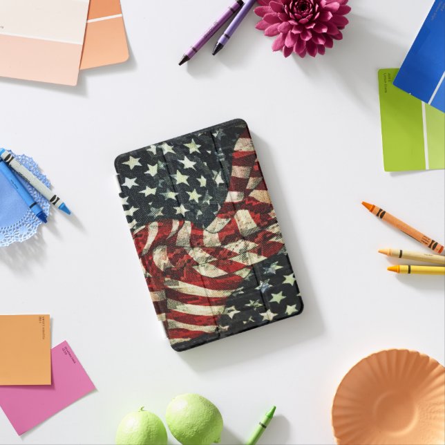 American Flag-Camouflage iPad Mini Cover (In Situ)