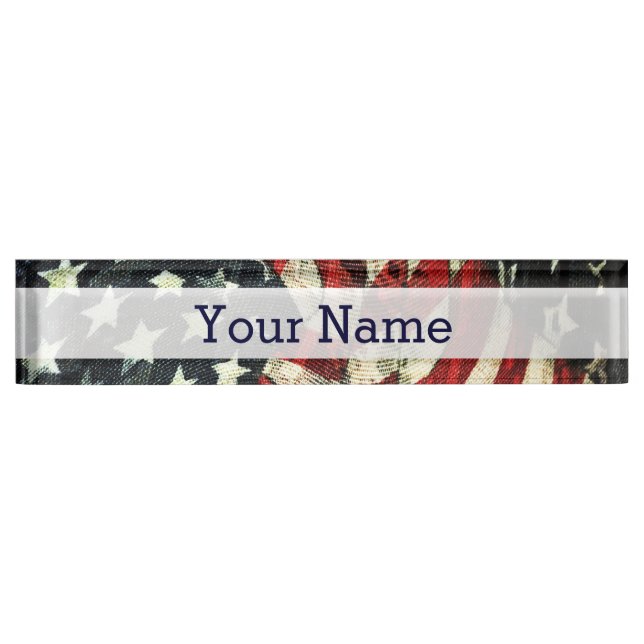 American Flag-Camouflage Name Plate (Front)