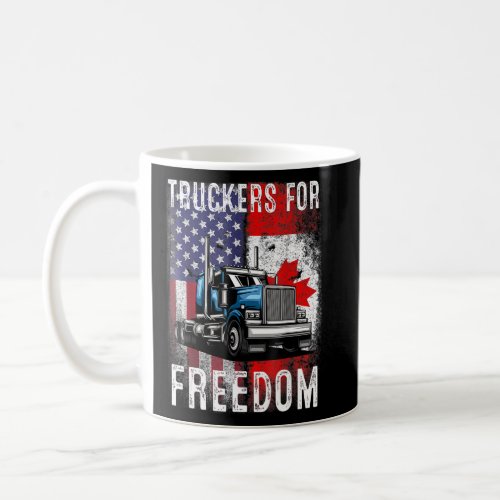 American Flag Canada Flag Freedom Convoy 2022 Truc Coffee Mug