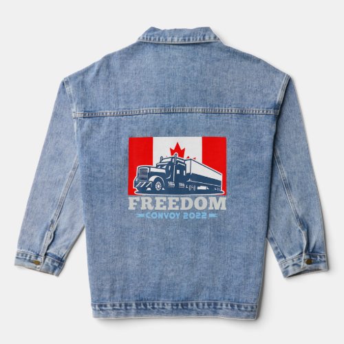 American Flag Canada Flag Freedom Convoy 2022 Truc Denim Jacket