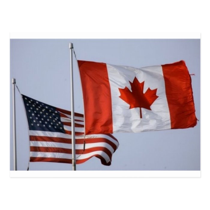 AMERICAN FLAG / CANADIAN FLAG POST CARDS