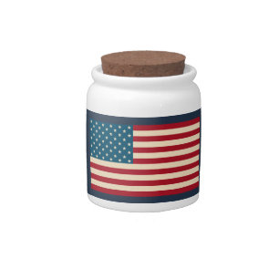 American Flag Canister Candy Jar