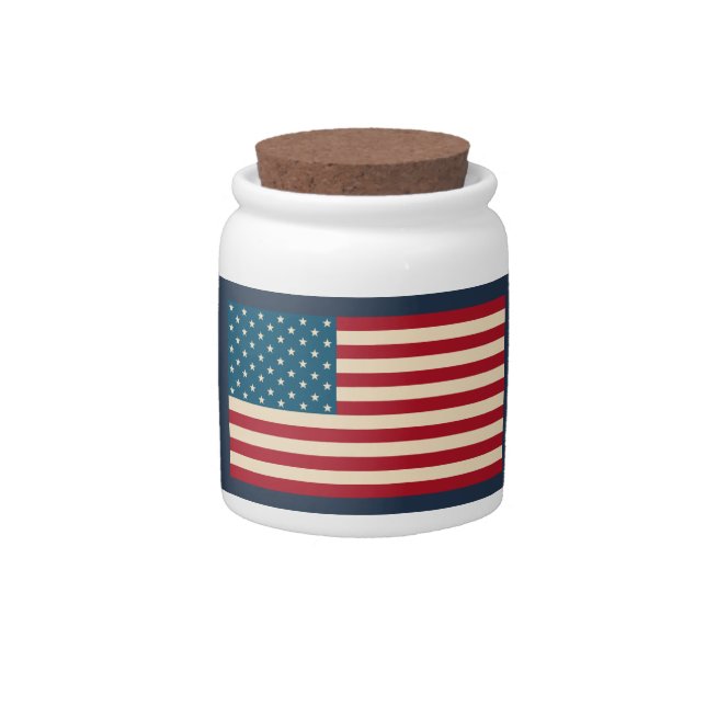 American Flag Canister Candy Jar (Front)