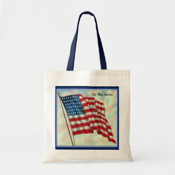 American Flag Canvas Grocery Tote Bag by ForEverProud at Zazzle