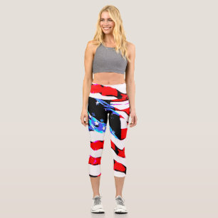 American flag capri leggings