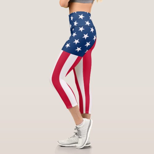 American Flag Capri Leggings _ USA