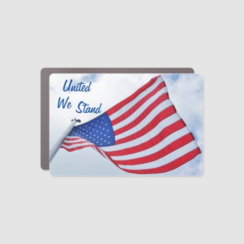 American Flag Car Magnet  United We Stand