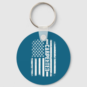 American flag carpenter st patricks day shamrock keychain