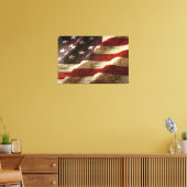 American Flag Carved in Stone Canvas Print (Insitu(LivingRoom))