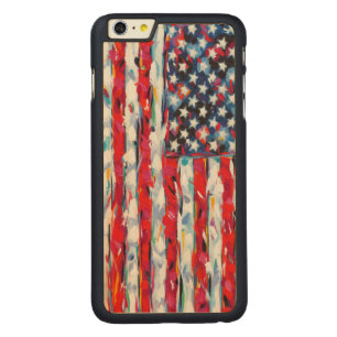 American Flag Carved Maple iPhone 6 Plus Slim Case