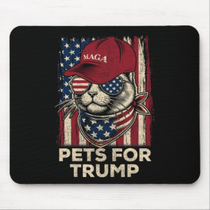 American Flag Cat Lives Problem Trump 2024  Mouse Pad