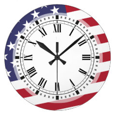 American Flag - Celebrate the USA - July 4 Classic Large Clock