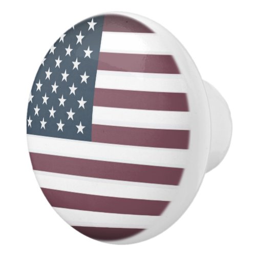 American flag ceramic door and drawer knob