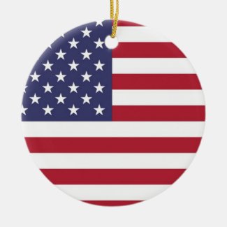 American Flag Ceramic Ornament