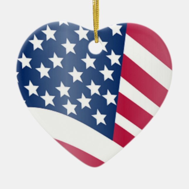 AMERICAN FLAG CERAMIC ORNAMENT (Front)