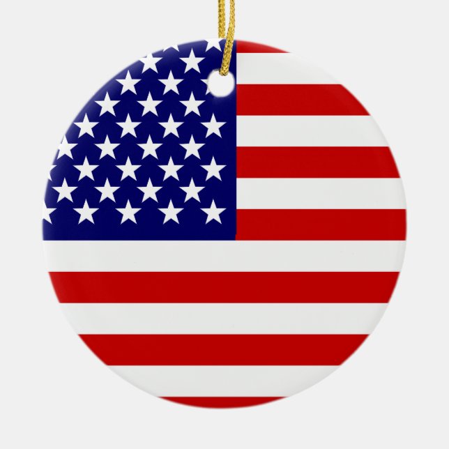 American flag ceramic ornament (Front)