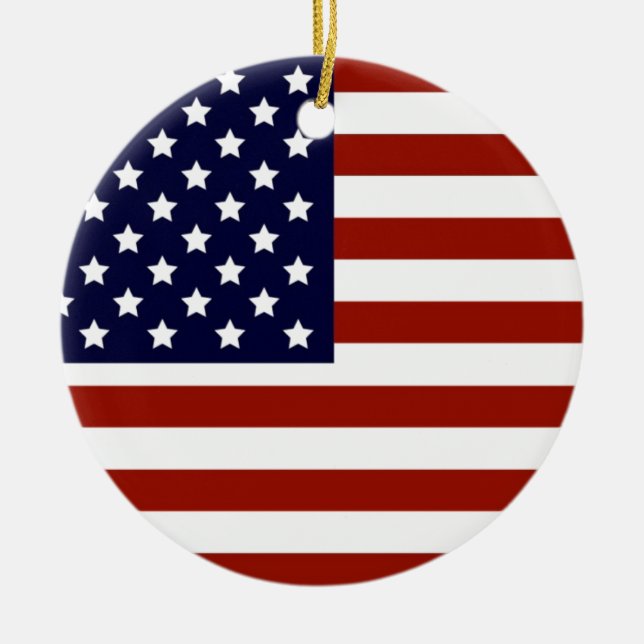 American Flag Ceramic Ornament (Front)