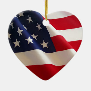 American Flag Ceramic Ornament