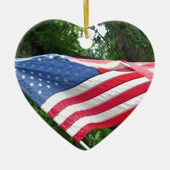American Flag Ceramic Ornament (Front)