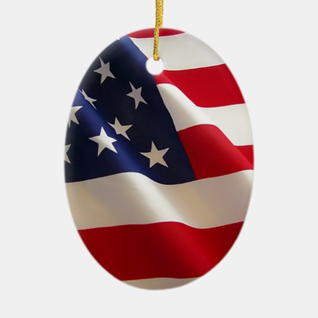 American Flag Ceramic Ornament (Front)