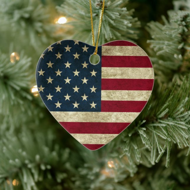American Flag Ceramic Ornament (Tree)