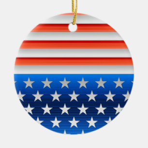 American Flag Ceramic Ornament