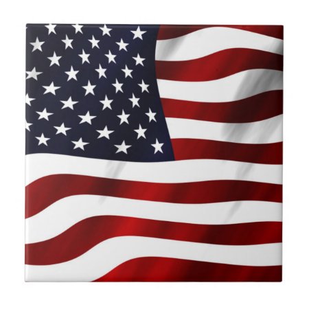 American Flag Ceramic Tile
