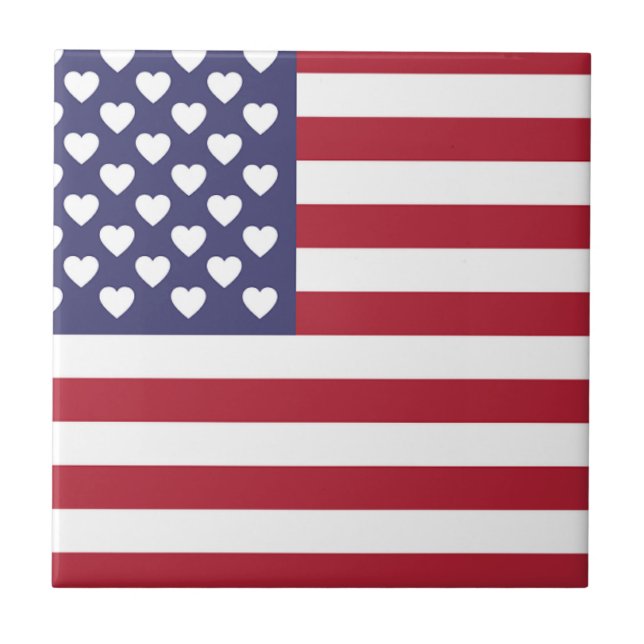 American flag  ceramic tile (Front)