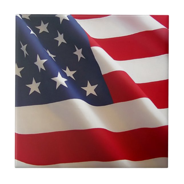 American Flag Ceramic Tile (Front)