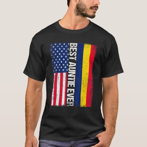 American Flag Chad Flag Best Auntie Ever Family T_Shirt