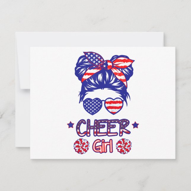 American Flag Cheer Girl 4th July USA Patriotic Ch (Front)