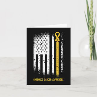 American Flag Childhood Cancer Awareness Ribbon Wa Card