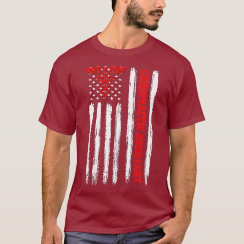 American Flag Chiropractic Assistant Spine T_Shirt