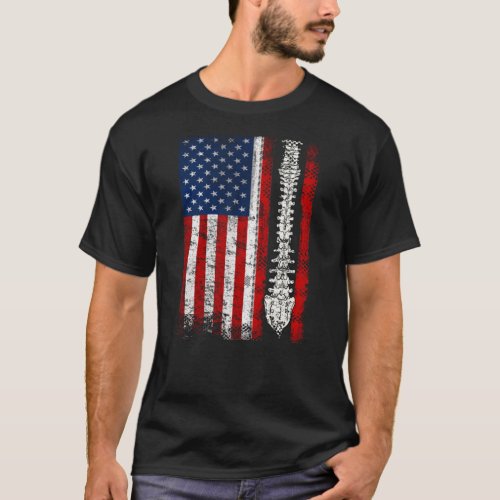 American Flag Chiropractic For Chiropractor T_Shirt