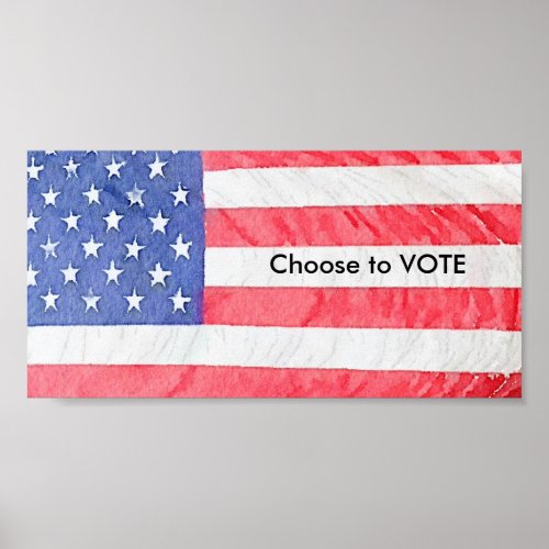 American Flag Choose to Vote Paper Poster