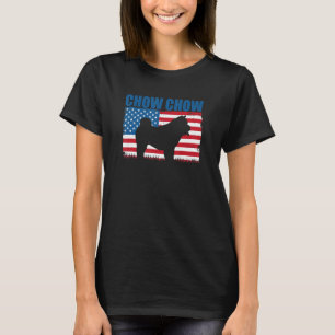 American Flag Chow Chow T-Shirt