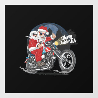 American Flag Christmas Motorcycle Patriotic Santa Floor Decals