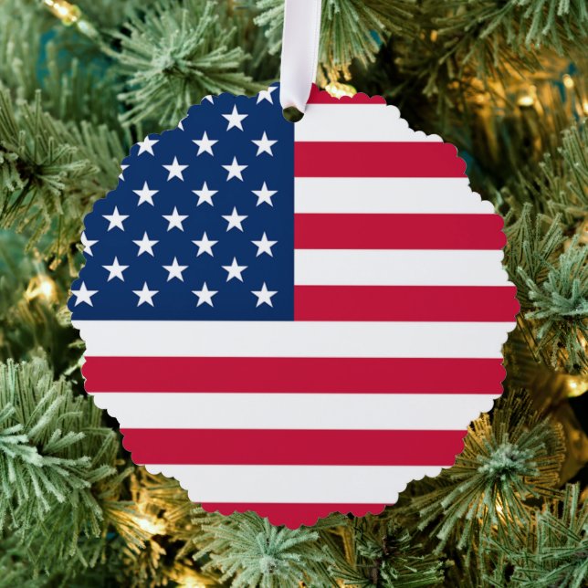 American Flag Christmas Ornament Card (Insitu (Tree))