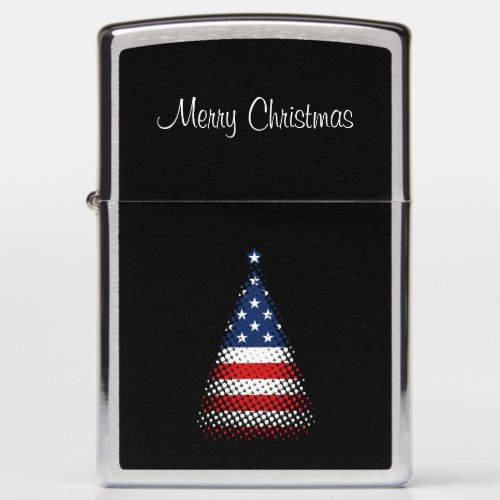 American Flag Christmas Tree Zippo Lighter