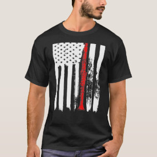 American Flag Clarinet TShirt Flute Musician Instr
