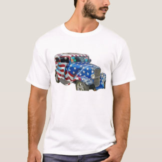American Flag Classic Car T-Shirt