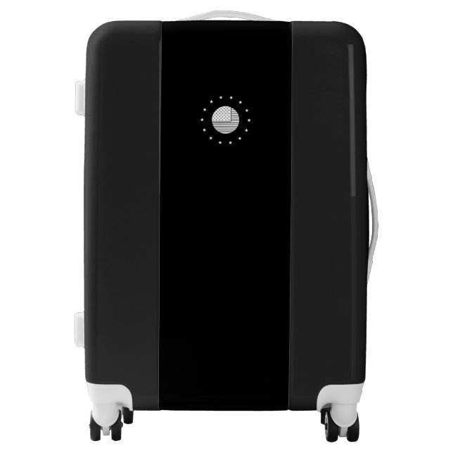 American flag classic logo black and white  luggage (Front)