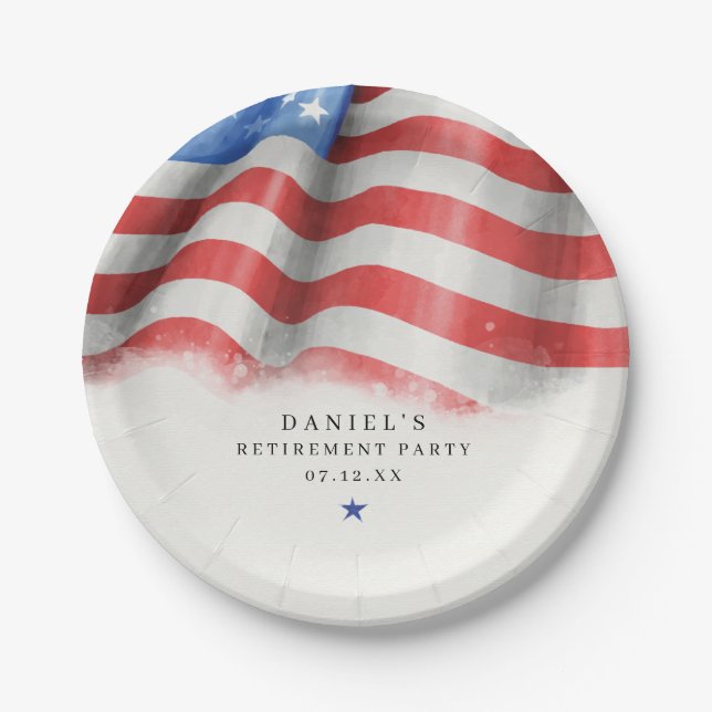American Flag Classic Paper Plates (Front)