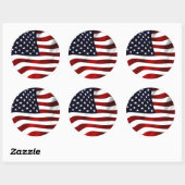 American Flag Classic Round Sticker (Sheet)