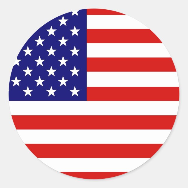 American Flag Classic Round Sticker (Front)