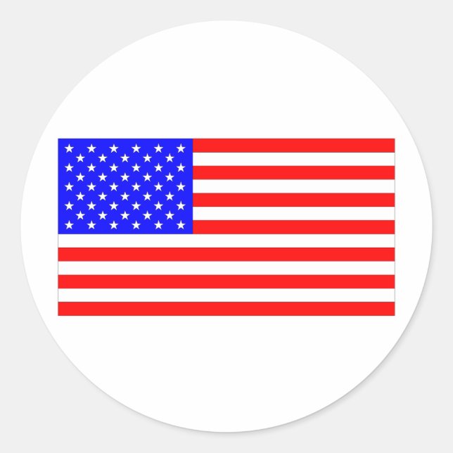 AMERICAN FLAG CLASSIC ROUND STICKER (Front)